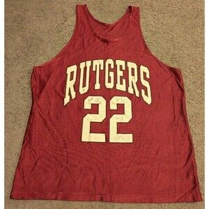 Vintage Dodger Rutgers University Scarlet Knights Basketball Jersey Made in USA